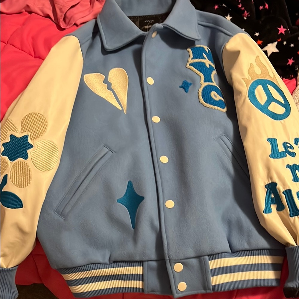 Blue and White Varsity Jacket pacsun
